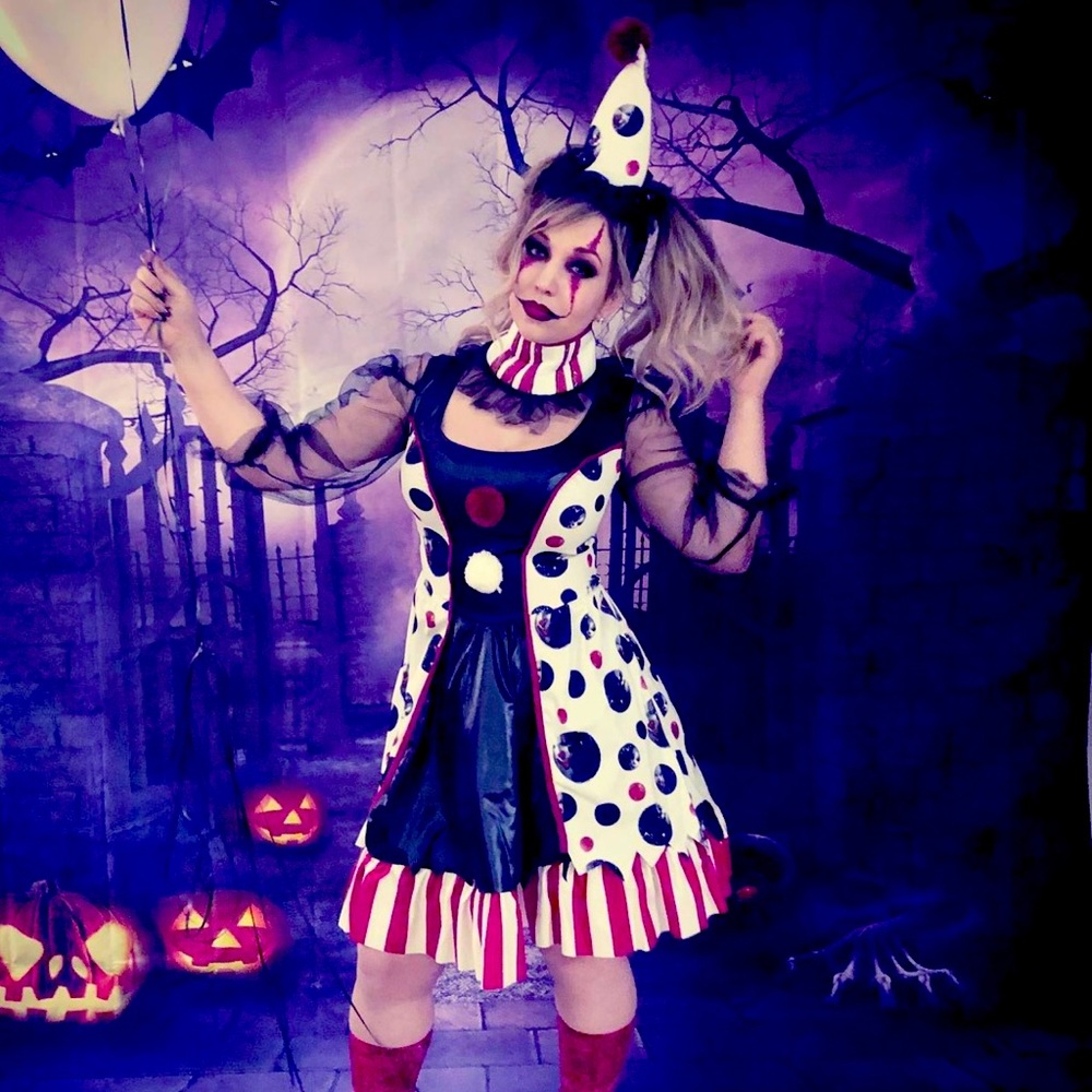 Halloween clown costume size S 6/8